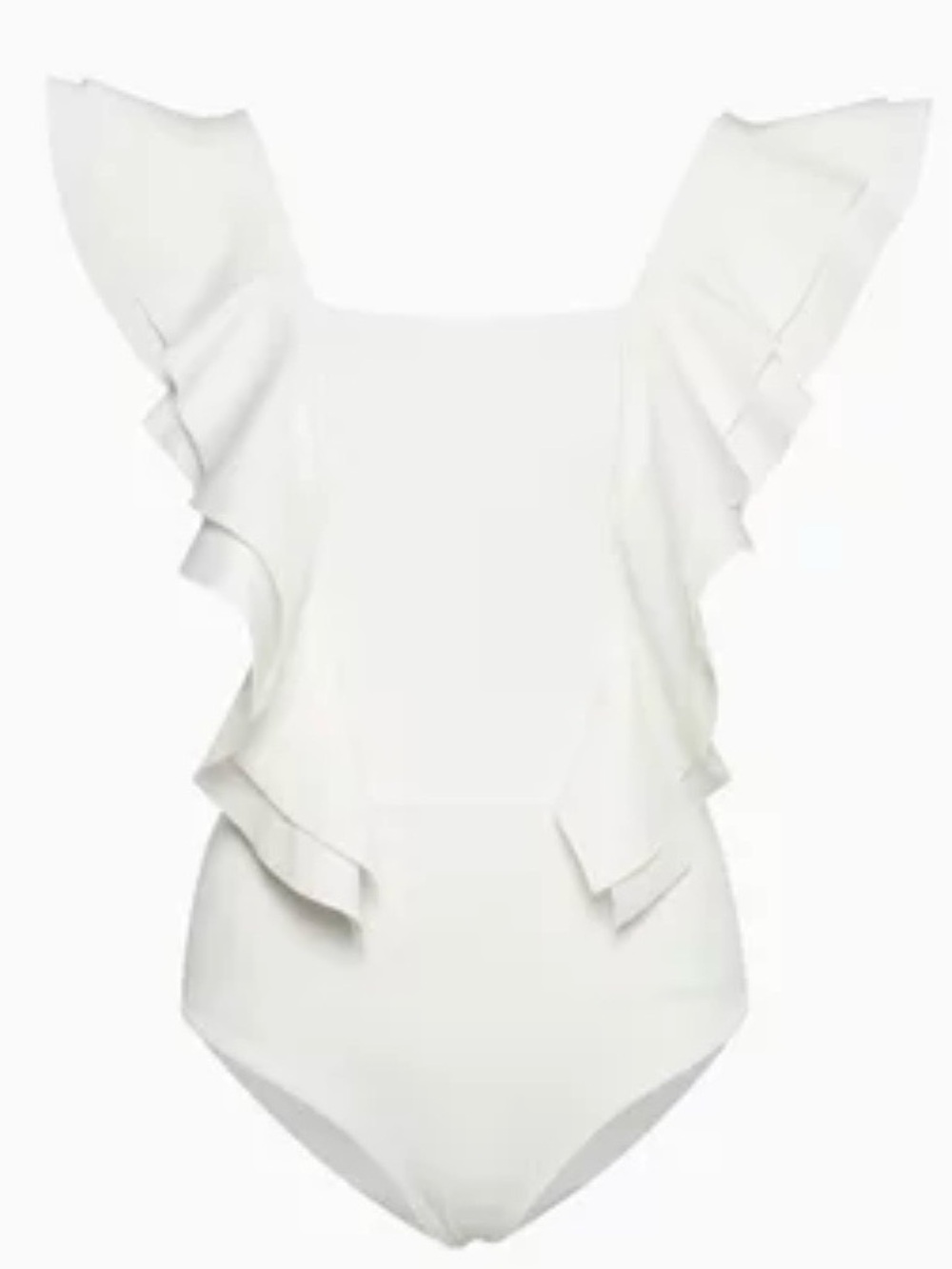Maygel Coronel Bora Ruffle One Piece Swim One Size Ivory NWT